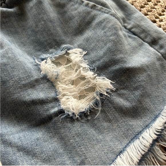 7/$20 Aerie distressed denim rope shorts size xs - Picture 4 of 8
